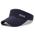 Dark blue foldable sun visor with NY&JA logo and breathable side vents for sports - Adjustable / Navy Blue