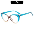 Montura de gafas ojo de gato en TR90 con degradado azul cian y ámbar carey - Azul Gelatina Degradado