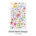 Self-adhesive small heart and round crystals sticker sheet for kids DIY craft 7.5x13cm - Small Heart Style