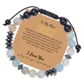 Morse code beaded bracelet with amazonite and magnetic stones on emotional greeting card - To My Man-Morse Bracelet