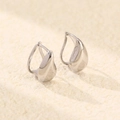 Eleganti orecchini a goccia in argento s925 con finitura lucida su pietra beige - Argento 925 / Oro Bianco