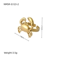 Detail van gouden krabring met afmetingen 2,12 cm hoogte en 1,98 cm breedte - Krab Ring (Klein) / Goud