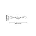 Silver magnetic heart connector with lobster clasps, 42mm total length and 10mm heart charm - 10# Heart Silver