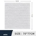 Autocollant mural 3D aspect brique blanche en mousse pour déco, taille 70x77cm - Standard 3mm 70*77cm / Motif Brique Blanche
