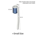 Long handle toilet cleaning brush base with 40CM white minimalist wand for bathroom - Small Clear Wand Holder (No Refills) / White