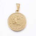 Collier avec pendentif médaille Sagittaire vintage plaqué or 18k en acier inoxydable - Sagittaire