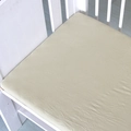 Fitted sheet for cribs in beige soft knitted cotton fabric with elastic edges - Light Green / 120*60cm