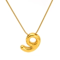 Pendentif doré numéro 9 style ballon avec une chaîne serpent élégante - Chiffre 9 Style Ballon (SP731G-9)