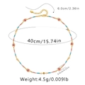 Bohemian beaded choker featuring a colorful evil eye charm with 18K gold plated chain - KN0305-2-Evil Eye Blue