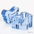 Octagonal crystal nail art glass container in gradient blue finish weighing 312.2g - Butterfly Transparent Blue Crystal Cup