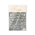 Adesivi per unghie giapponesi con farfalle colorate e decorazioni a cornice vintage - Stile Farfalla Color Verde Retrò (TA176)