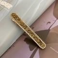 Funkelnde goldfarbene Kristall-Haarklammer mit Strasssteinen und Metallunterseite - Stil 2558 / Champagner (Krallenkette)