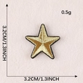3.2cm gold star embroidered patch with black border for clothing and hat accessories - Small Rounded Gold Black Edge (Small Rounded G1L-A-3-2 Iron-On)