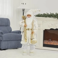 Classic 45cm Santa Claus figurine in white and gold robes for Christmas home decor - 120cm