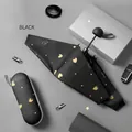 Starry Black mini heart pattern folding umbrella with matching capsule hard case - Obsidian Black (Heart Mini)