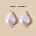 Pair of baroque irregular imitation pearl pendants with gold loops for DIY jewelry - 9# Baroque Pearl (15x26mm) / Gold