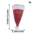 Mini Rote Pailletten Weihnachtsmütze Besteckhalter Maße 12,5cm mal 7cm - Rosa