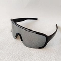 Gafas de sol deportivas de ciclismo con montura negra mate y lentes de espejo plata - Montura Negra Espejo Plateado