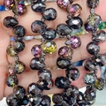 6mm/Approx 89pcs / Rose Red Black