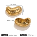 Goldene Bohnen-Anhänger aus Edelstahl für DIY-Schmuckherstellung 19,5x12mm Größe - Druck