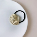 Punk style ponytail cuff with gold starfish shell metal charm and black hair tie - FA2614 Gold Shell Starfish