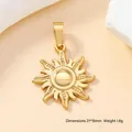 Polished sun cross heart pendant in gold finish stainless steel, sized 21x18mm - Gold Sun Style 1 (32)