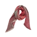 Detail of red striped thick loop yarn scarf with fringe tassels for women in autumn - Stripe Red