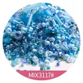 Blue tone Miyuki glass seed bead mix featuring various shapes and finishes in set MIX3117 - Mixed Shapes Style (Mix3117) / 10g approx 500 beads / Light Blue Series