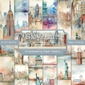 Skyline city landmark 6x6 inch scrapbooking paper pack with 24 sheets of 160gsm cardstock - R2455a 24 Sheets