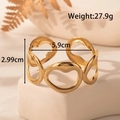 Minimalist gold open cuff bracelet with irregular wave design in a matte finish - Irregular Wave Hollow Style (YB-119)
