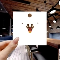 Cute enamel reindeer brooch with red nose and yellow bell on white display card - 160*Brown Reindeer Head
