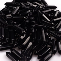 Polished black obsidian hexagonal bullet crystal points for DIY jewelry making - Obsidian