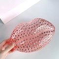 Pink lip-shaped evening clutch bag with sparkling rhinestones for party wear - Pink