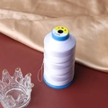 White size 12 bead stringing cotton thread on golden silk and glass crown display - 12# Thread 1 Roll (For 8-10mm Pearls)