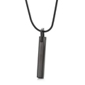 Minimalist black stainless steel vertical bar pendant with sleek snake chain necklace - Black (Pendant Only)