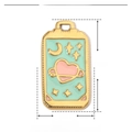 Detailed size and weight parameters of the mint enamel heart planet stainless steel pendant - Planet Heart-Green