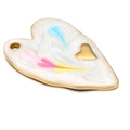 Colorful heart-shaped stainless steel pendant with blue and pink enamel finish - White Single Hole Pendant