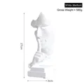 Statue abstraite blanche silence est d'or en résine de taille moyenne 27 cm - Blanc-Moyen-Le Silence est d'Or