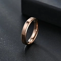 Minimalist polished titanium steel ring in elegant rose gold finish for women and men - US 5 / 4mm / Rose Gold
