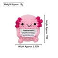Pink handmade crochet axolotl plush doll with positive quote card for emotional support - Pink Axolotl