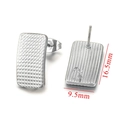 Base de pendiente rectangular de acero inoxidable plata, baño 18k, 16,5x9,5mm - 2.1g/Pieza Individual / Color Acero (16.5x9.5mm)