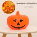 21x16cm Halloween pumpkin jack-o-lantern with built-in sound effects and orange finish - 21*16cm / With Sound Effect