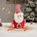 Knitted Santa gift bag with red hat, small bell and transparent Christmas tree window - Red White Transparent Window Santa