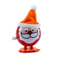 Babbo Natale giocattolo a carica rosso con cappello in feltro arancione e pon pon - Babbo Natale con cappello a punta (Arancione)