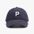 Gorra de béisbol de algodón azul marino con bordado 3D de letra P y visera curva clásica - Ajustable / Azul marino