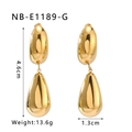 Detailed dimensions of 18K gold plated double layer hollow teardrop earrings - 18K Gold / Gold (NB-E1189-G)