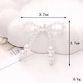 Détail macro d'un accessoire nœud en perles de 3,7 cm avec dimensions et poids - D2487-37mm*37mm Nœud en Perle
