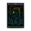 Black 12-inch LCD writing tablet with colorful fish drawing and matching stylus pen - 12 Inch MKC Colorful Handwriting / Black