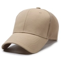 Khaki breathable mesh trucker hat in a minimalist blank design for outdoor travel - Deep Beige