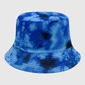 Cappello pescatore reversibile in cotone con stampa tie-dye blu per protezione solare - M (56-58cm) / Tie-Dye Artistico Blu (21)
